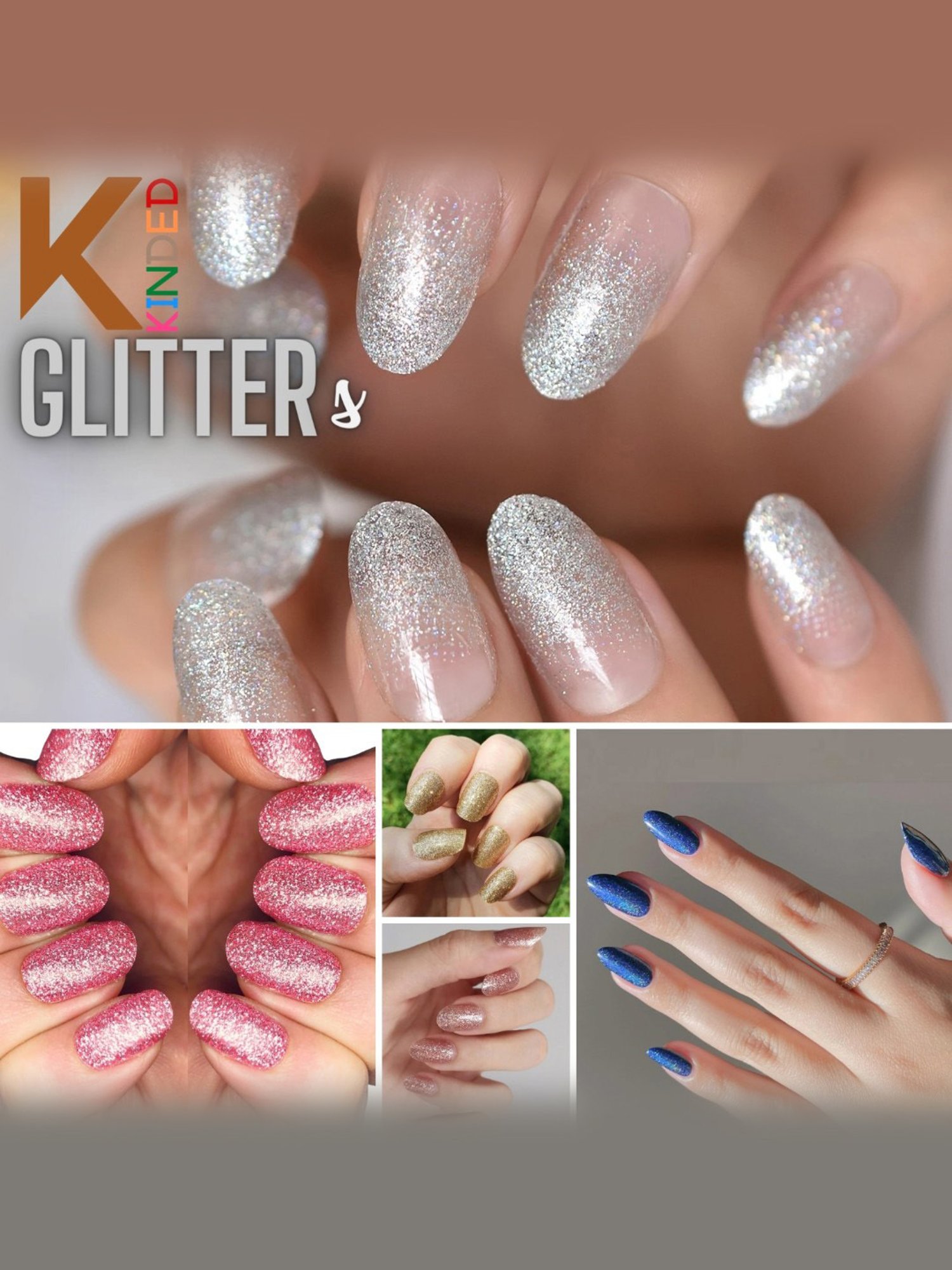 KINDED Glittery Shades Nail Paint - Pack of 5