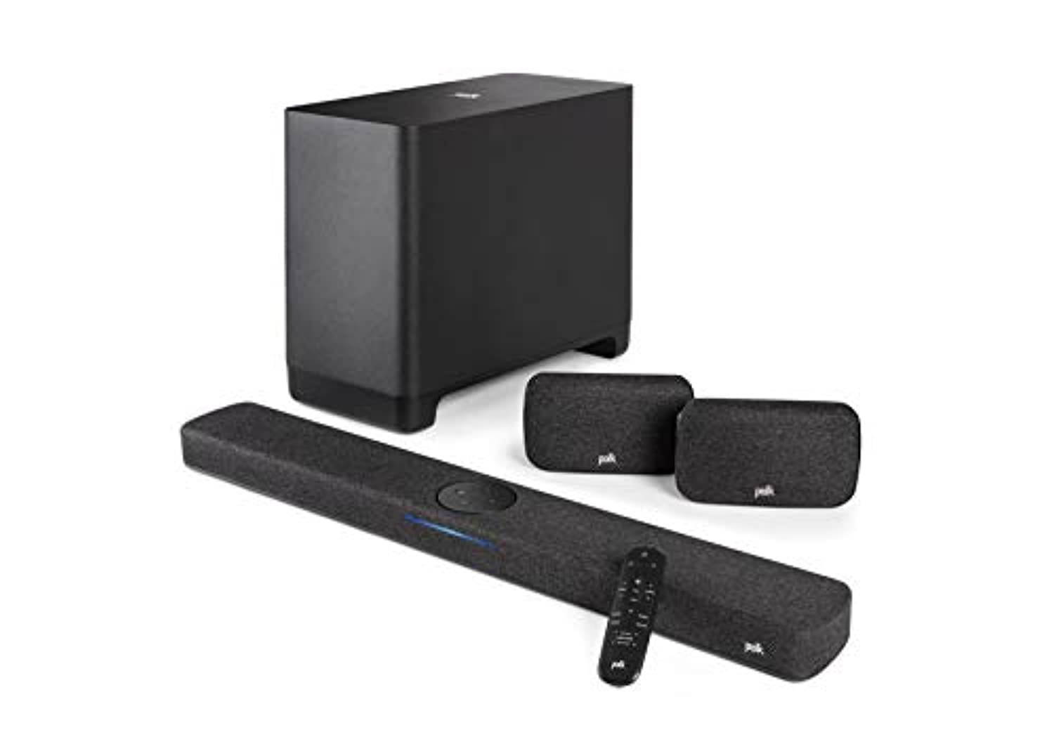 Polk React 7" Wireless Subwoofer - Designed to Add Deep, Impactful Bass to Polk React Soundbar, Bass Adjust EQ,  Alexa Compatible (300126-01-00-101)