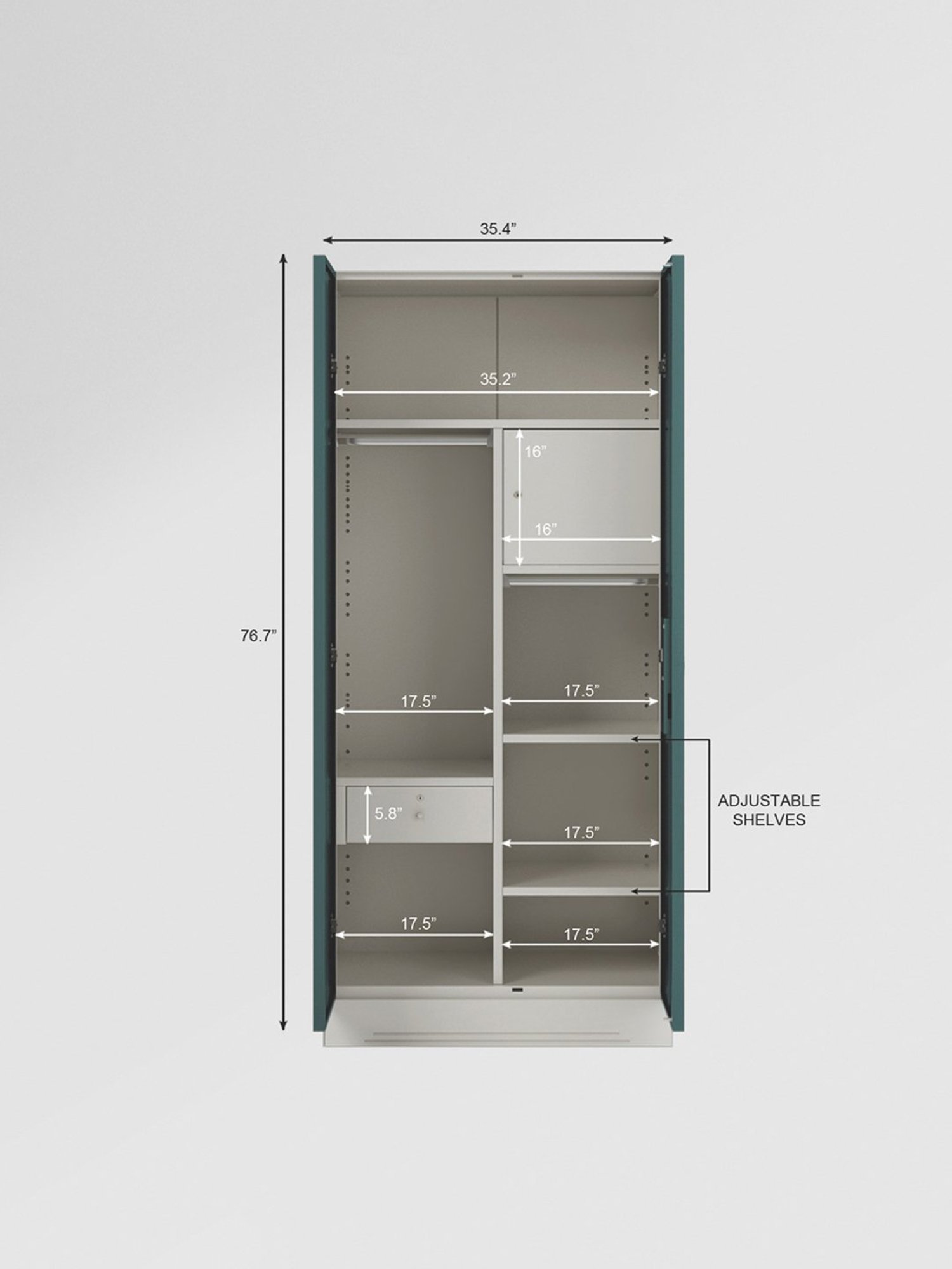 Godrej Interio Slimline 2-Door Steel Almirah, Tex Sea Pine (1-Year Warranty, 1 Locker, 1 Drawer)