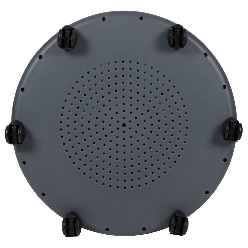 Flash Furniture Dark Gray Mobile Desk Chair with 360 Degree Tablet Rotation and Under Seat Storage Cubby