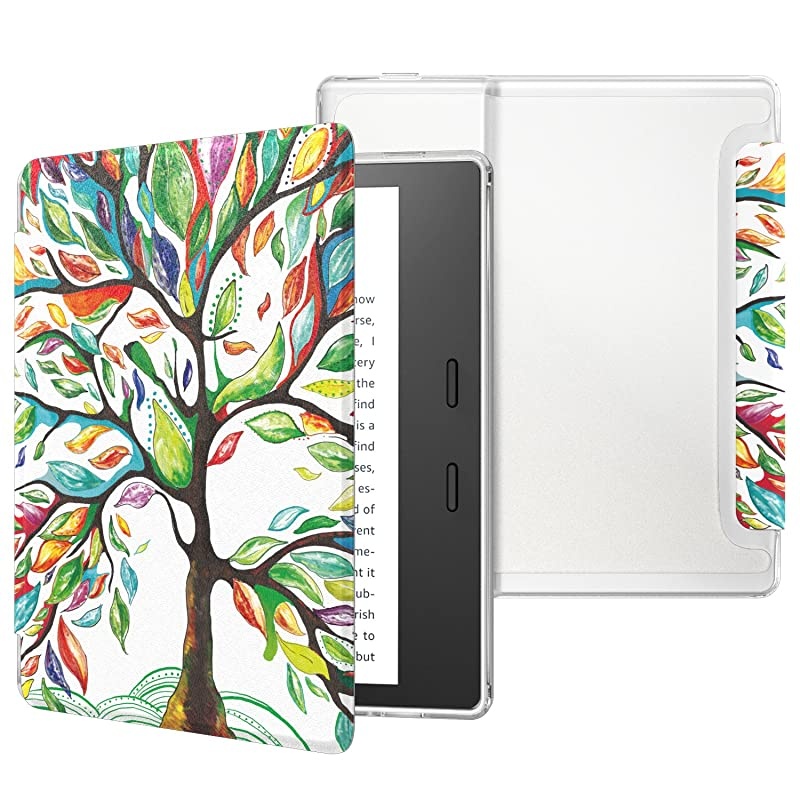 Case Fits All-New Kindle Oasis (9th and 10th Generation ONLY, 2017 and 2019 Release), Slim Lightweight Cover with Translucent Frosted Back Protector - Almond Blossom