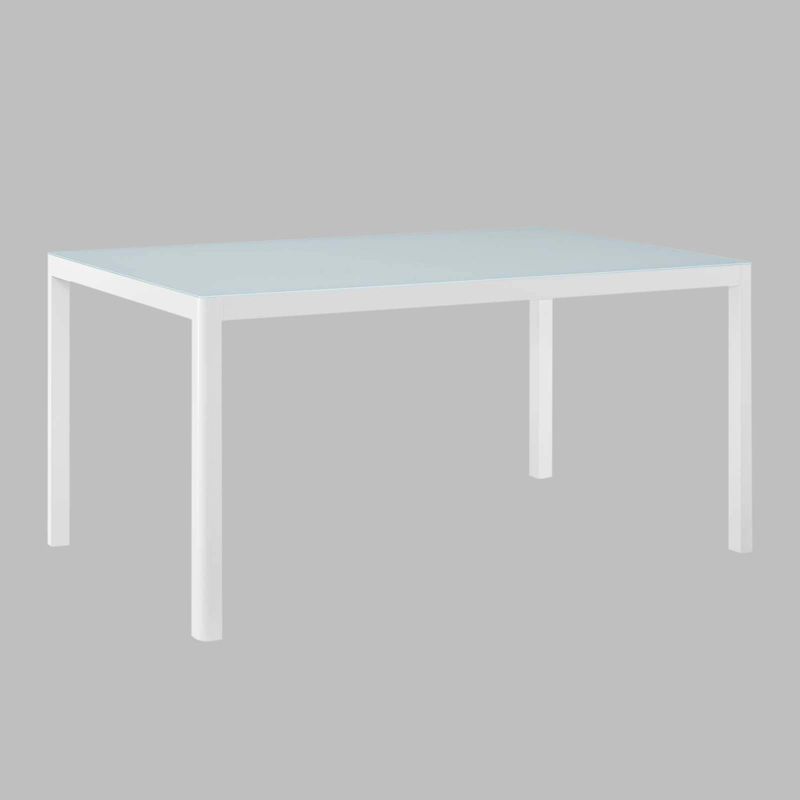 Raleigh 59" Rectangle Outdoor Patio Aluminum Dining Table - White - Modway