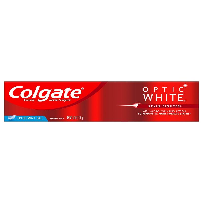 Colgate Optic White Stain Fighter Teeth Whitening Toothpaste - Fresh Mint Gel - 6oz