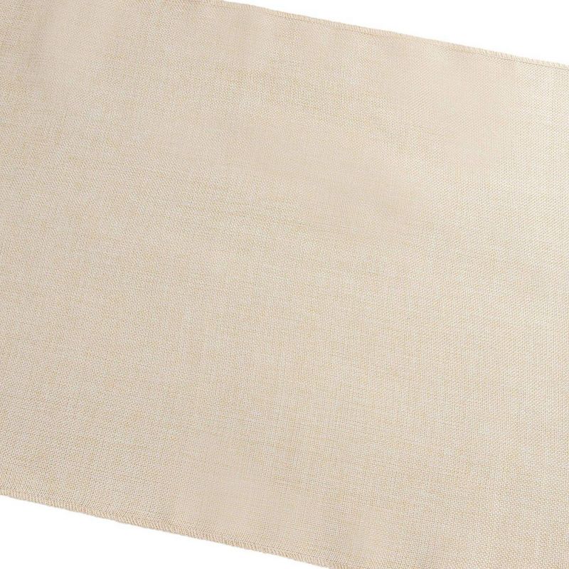 Genie Crafts Beige Linen Fabric Dining Table Runner Roll, 360 Inches Long x 17.7 in