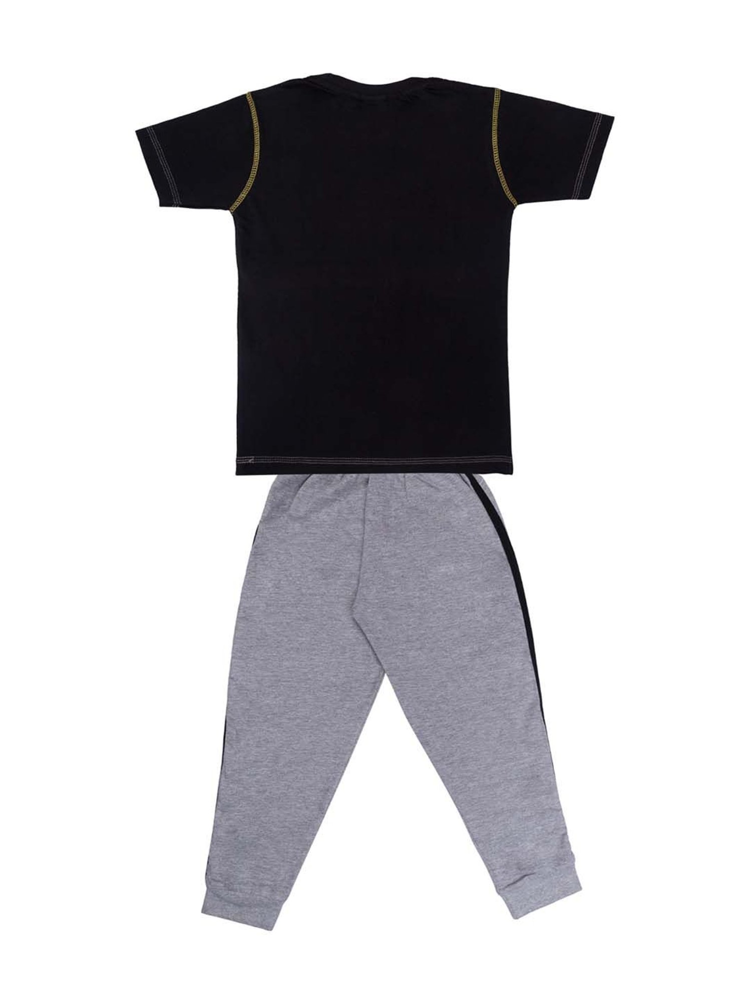 Todd N Teen Kids Red & Black Cotton Printed T-Shirt & Pants - Pack of 2