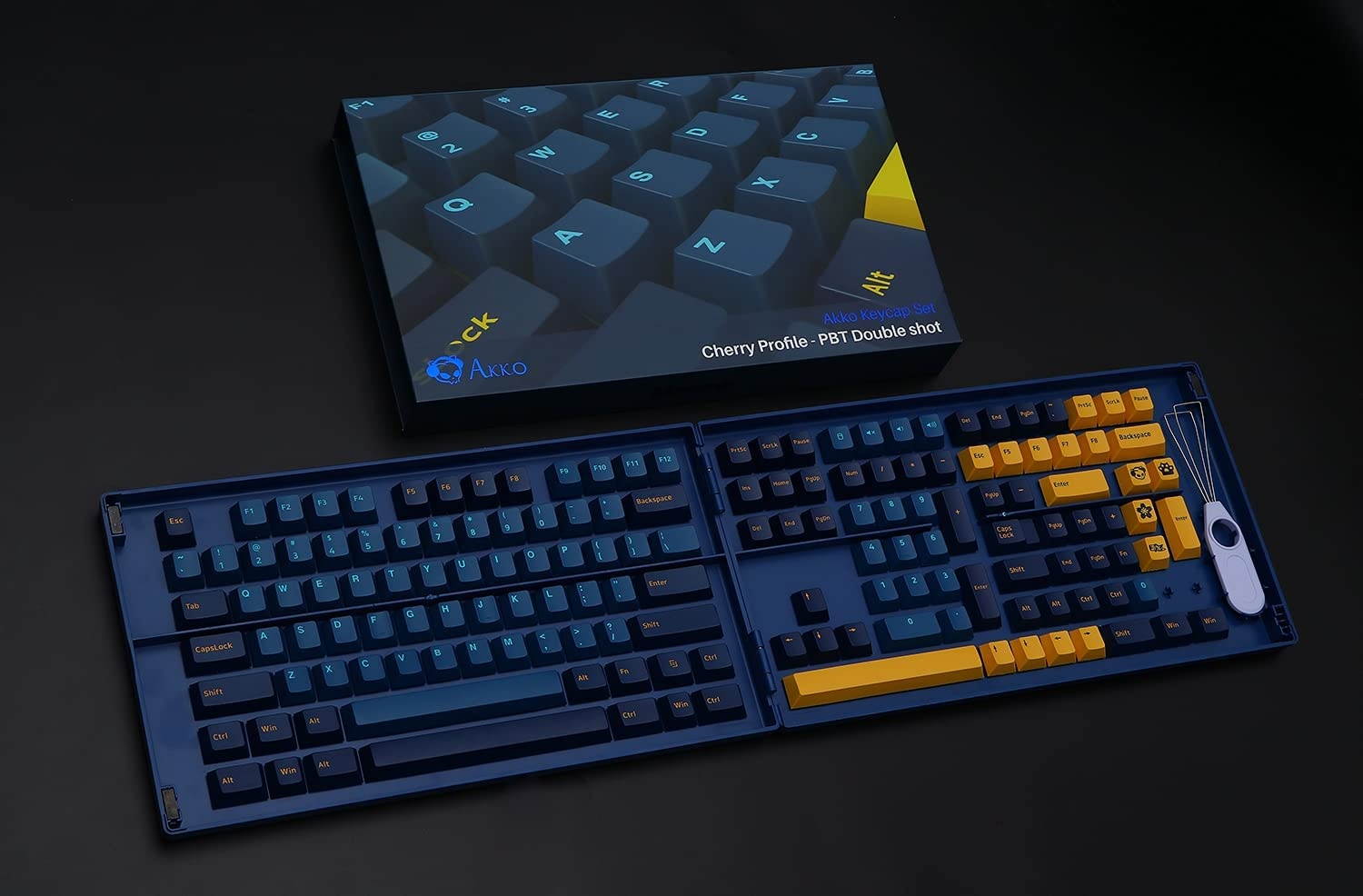 EPOMAKER AKKO Macaw 157 Keys Double-Shot PBT Cherry Profile Full Keycaps Set, with Custom Storage Box for Mechanical Keyboard Replacement (Macaw Keycaps)