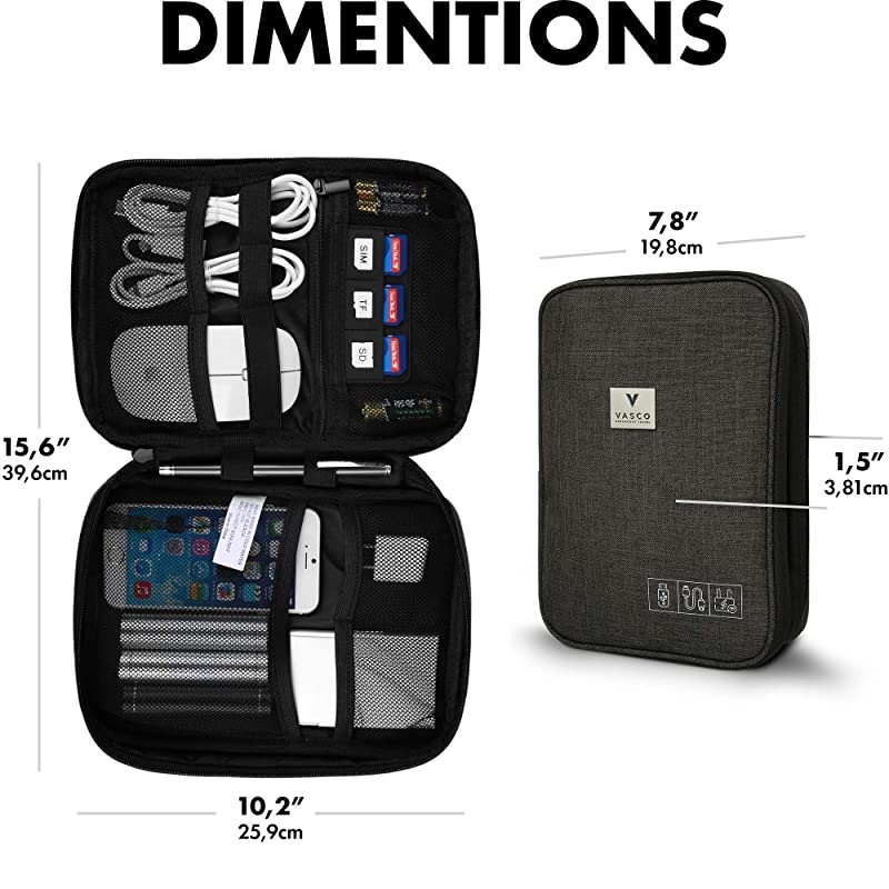 Travel Electronics Gadget Cable Organizer Bag Smart Safe Storage Black