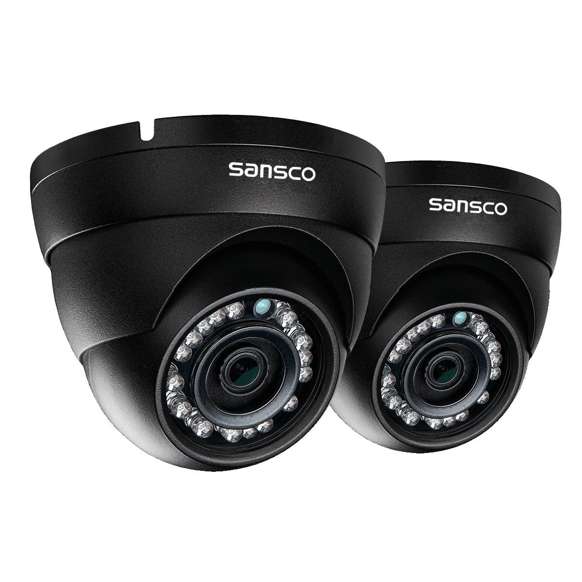 SANSCO Security Camera System with 1080P  4-Channel DVR, 2 Bullet Cameras and 2 Dome Cameras (All HD 1080p 2MP), and 1TB Internal Hard Drive Disk - All-in-One Surveillance Camera Kit