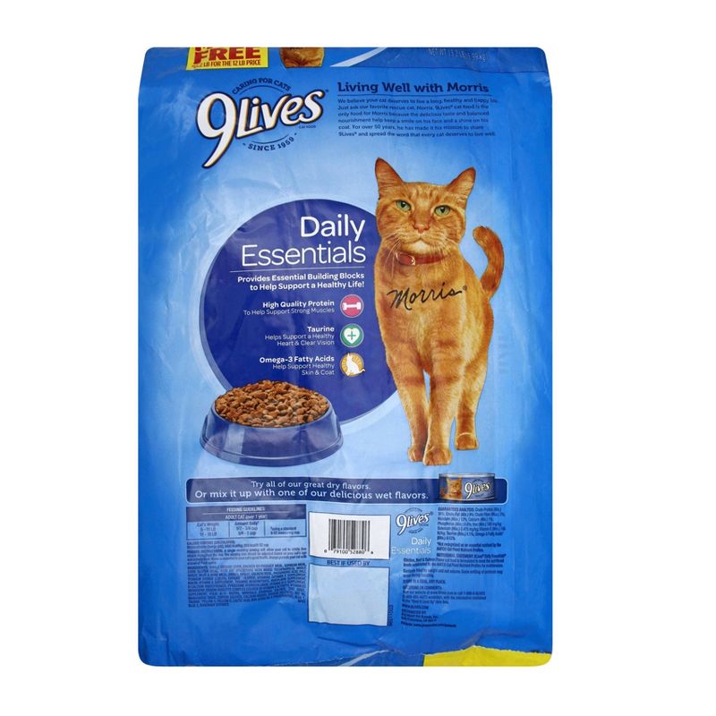 9Lives Daily Essentials Chicken, Beef & Salmon Flavors Adult Complete & Balanced Dry Cat Food - 12lbs