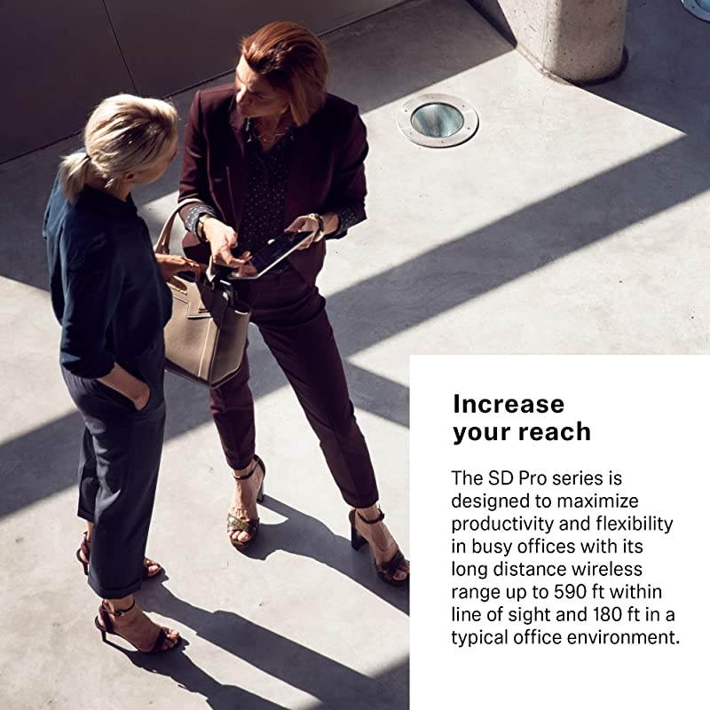 SD Pro2 ML Double-Sided Multi Connectivity Wireless Headset for Desk Phone & Skype for Business Ultra Noise-Cancelling Microphone, Black