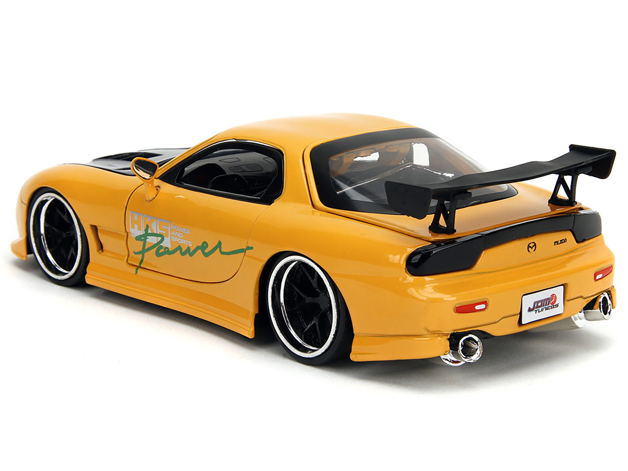 Mazda RX7 (FD3S) LB-Super-Silhouette RHD (Right Hand Drive) #55 Green and Orange with Graphics "Tokyo Auto Salon 2024 - Malaysia Diecast Expo 2024" 1/64 Diecast Model Car by Inno Models
