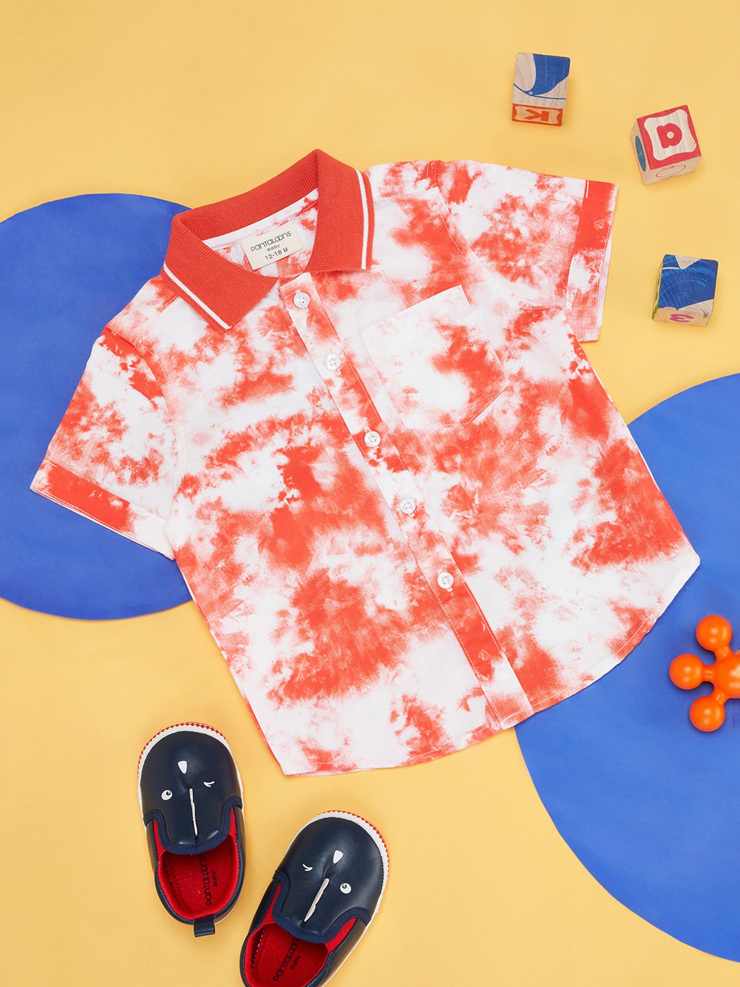 Pantaloons Baby White & Red Printed Full Sleeves Shirt