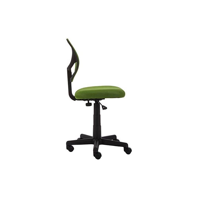 Basics Low-Back, Upholstered Mesh, Adjustable, Swivel Computer Office Desk Chair, Green
