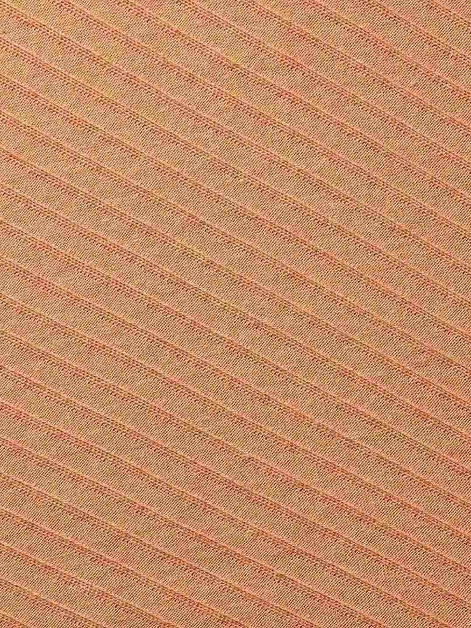 7 Alt by Pantaloons Rusty Orange Relaxed Fit Self Pattern T-Shirt