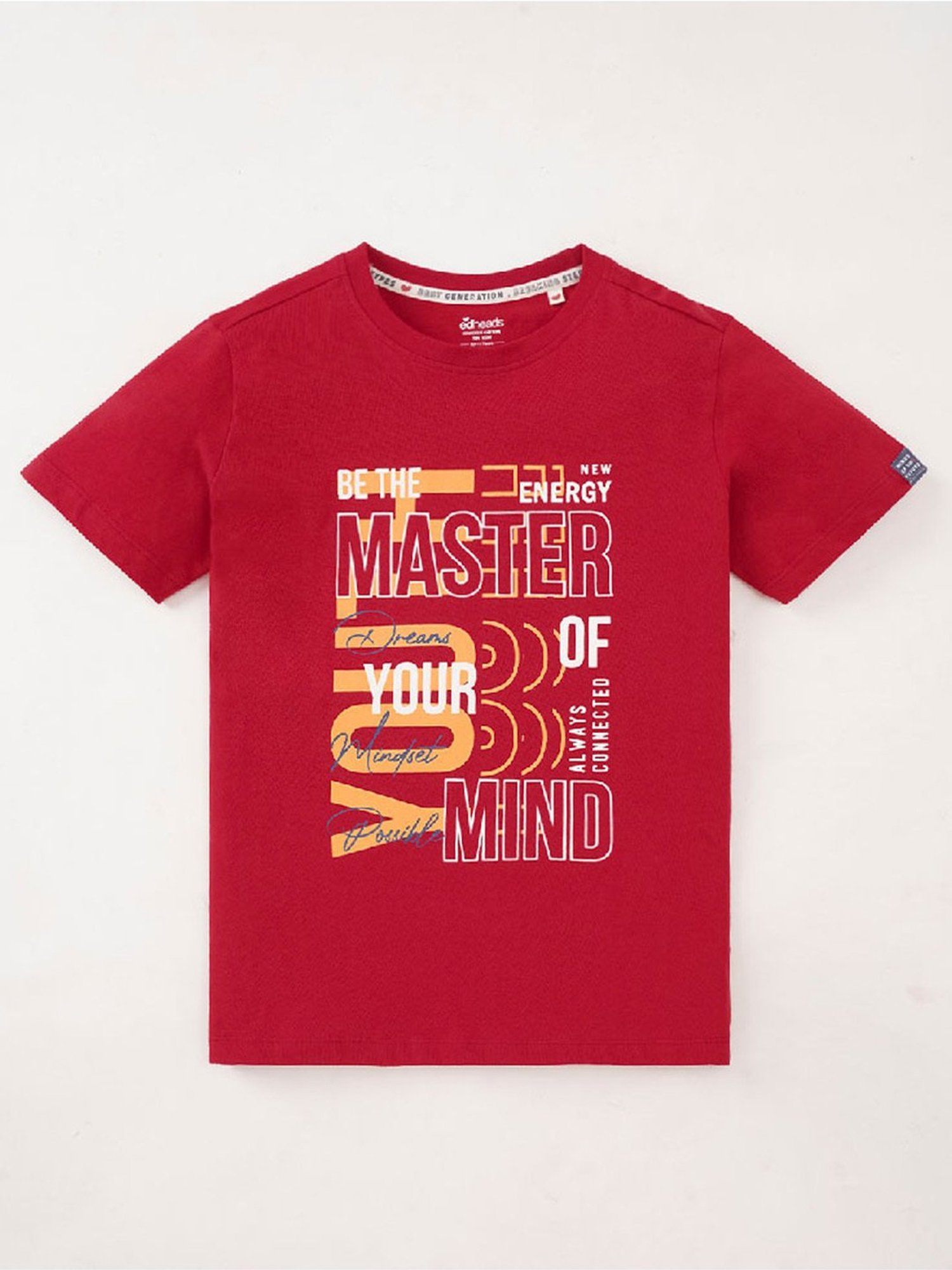 Edheads Kids Red Cotton Printed T-Shirt