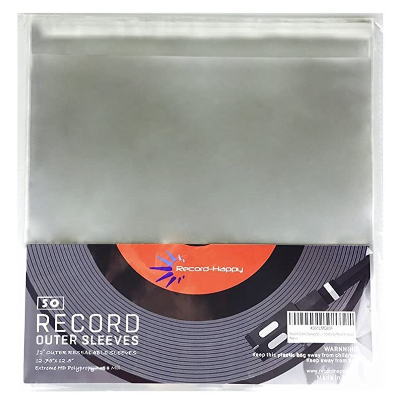Vinyl Record LP Outer Sleeves No Haze Premium Protection 50 Pk by 3 Mil density 31000 inch thick 12 Album Protective Clear Covers with Resealable Flap for your Valuable Collection