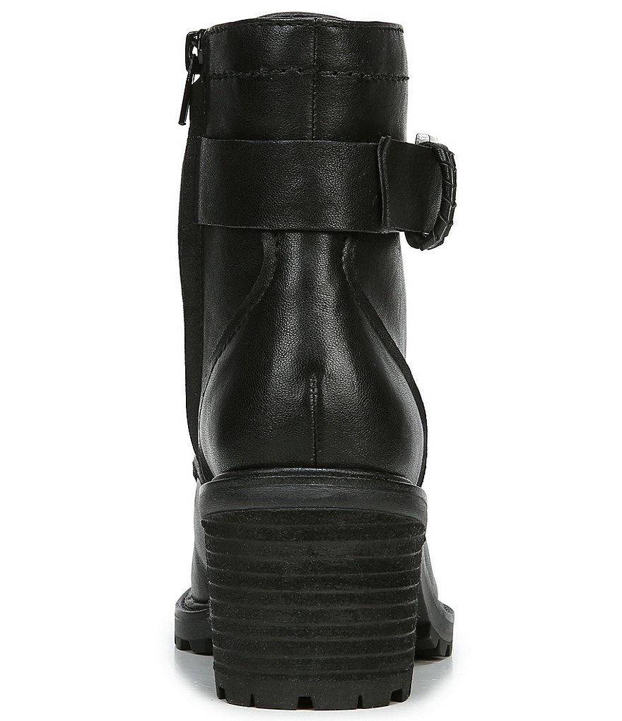 Zodiac Gemma Leather Buckle Strap Detail Lug Sole Block Heel Combat Booties