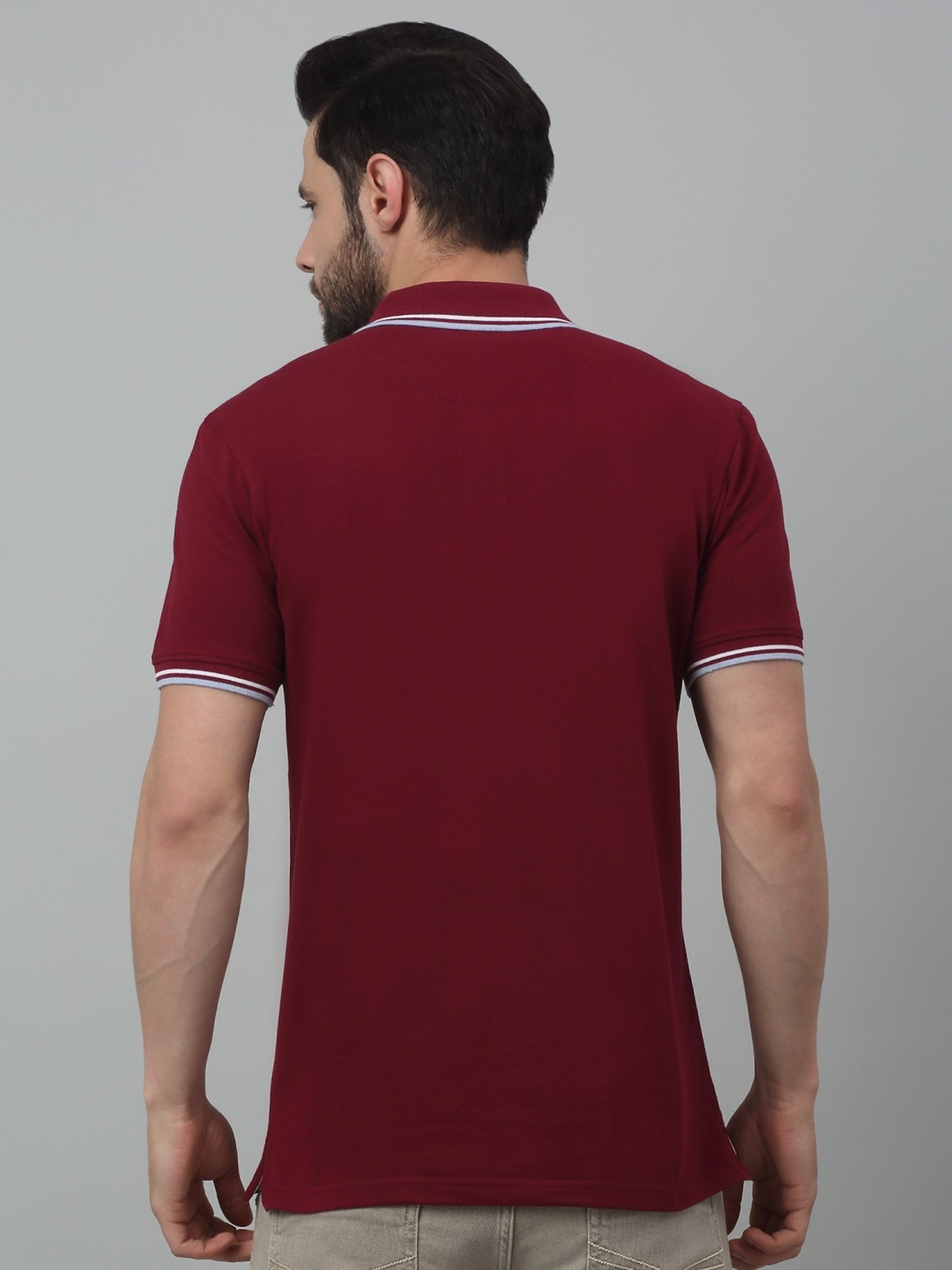 Cantabil Maroon Regular Fit Polo T-Shirt
