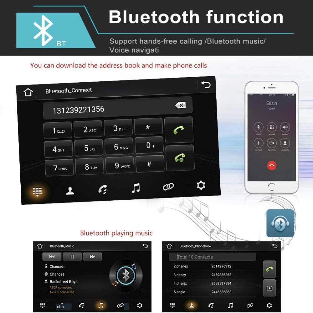 Double Din Android Car Navigation Stereo with Bluetooth for Volkswagen Passat Golf Jetta Polo Tiguan Touran SEAT Skoda, 9&rdquo;Headunit Support GPS WiFi FM +Rearview Camera+Double USB Input (2G+32G)