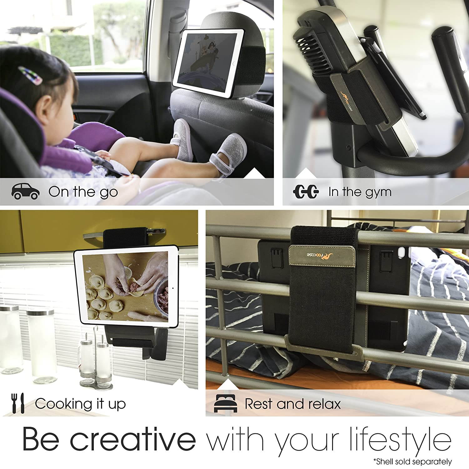 rooCASE Universal Tablet Orb Bundle, Exec Portfolio Case for 7 inch Tablet with Orb Strap Holder