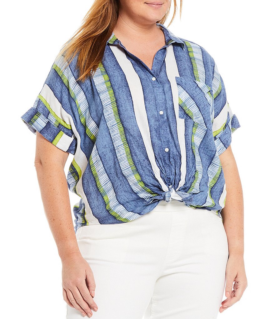 Bryn Walker Plus Size Pira Ponti Sleeveless Jewel Neck Oversized Tank