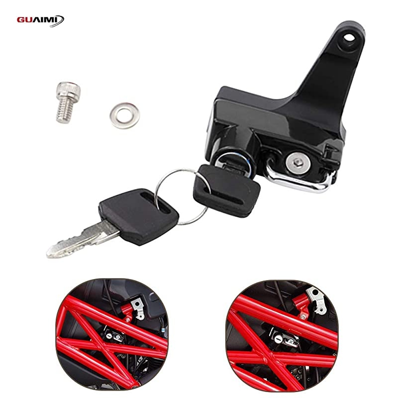 Motorcycle Helmet Lock Anti-Theft Helmet Security Lock for Ducati Monster 696/796 all years Montser 1100 2009-2010 (Non EVO model) -Black