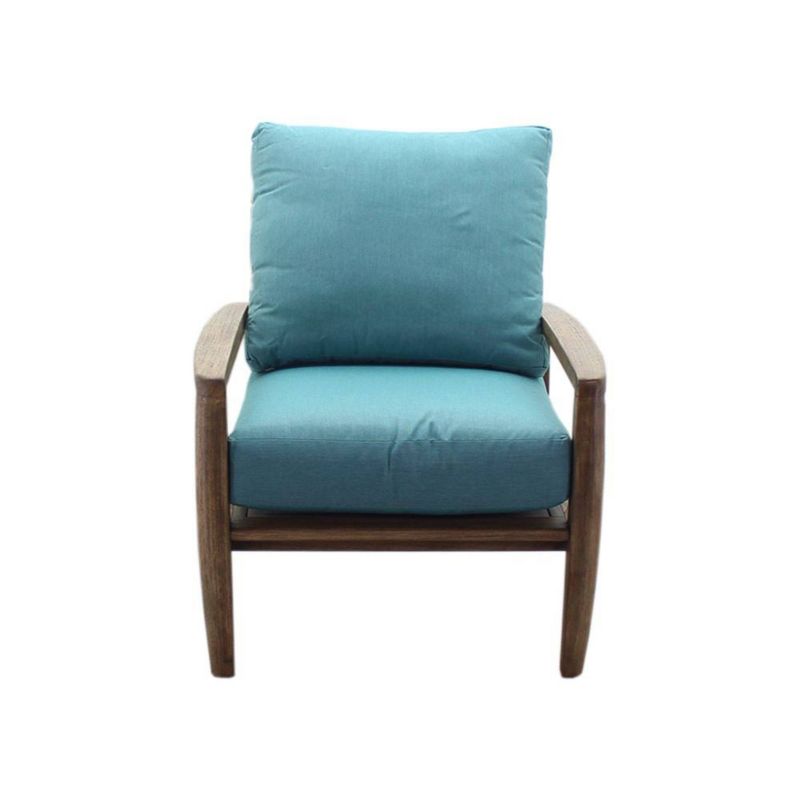 Avalon 4pc FSC Teak Loveseat Seating Group - Heather Gray - Courtyard Casual