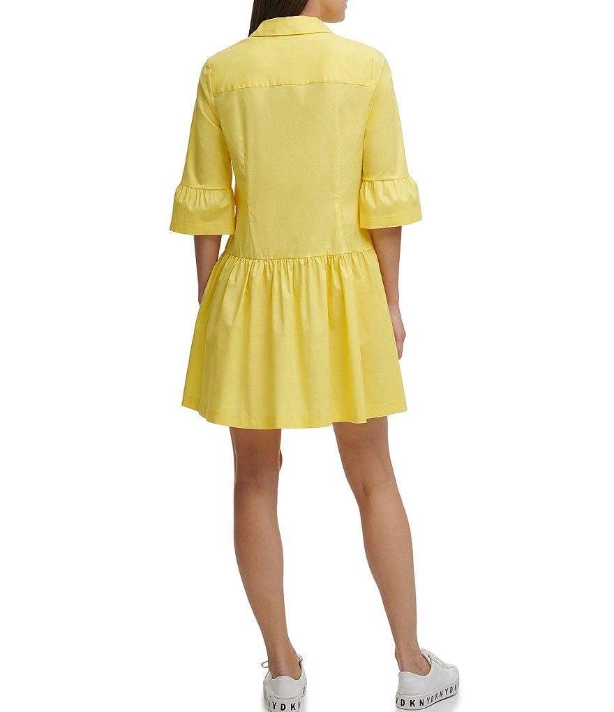 Eliza J Mock Halter High Neck Tiered Midi Dress