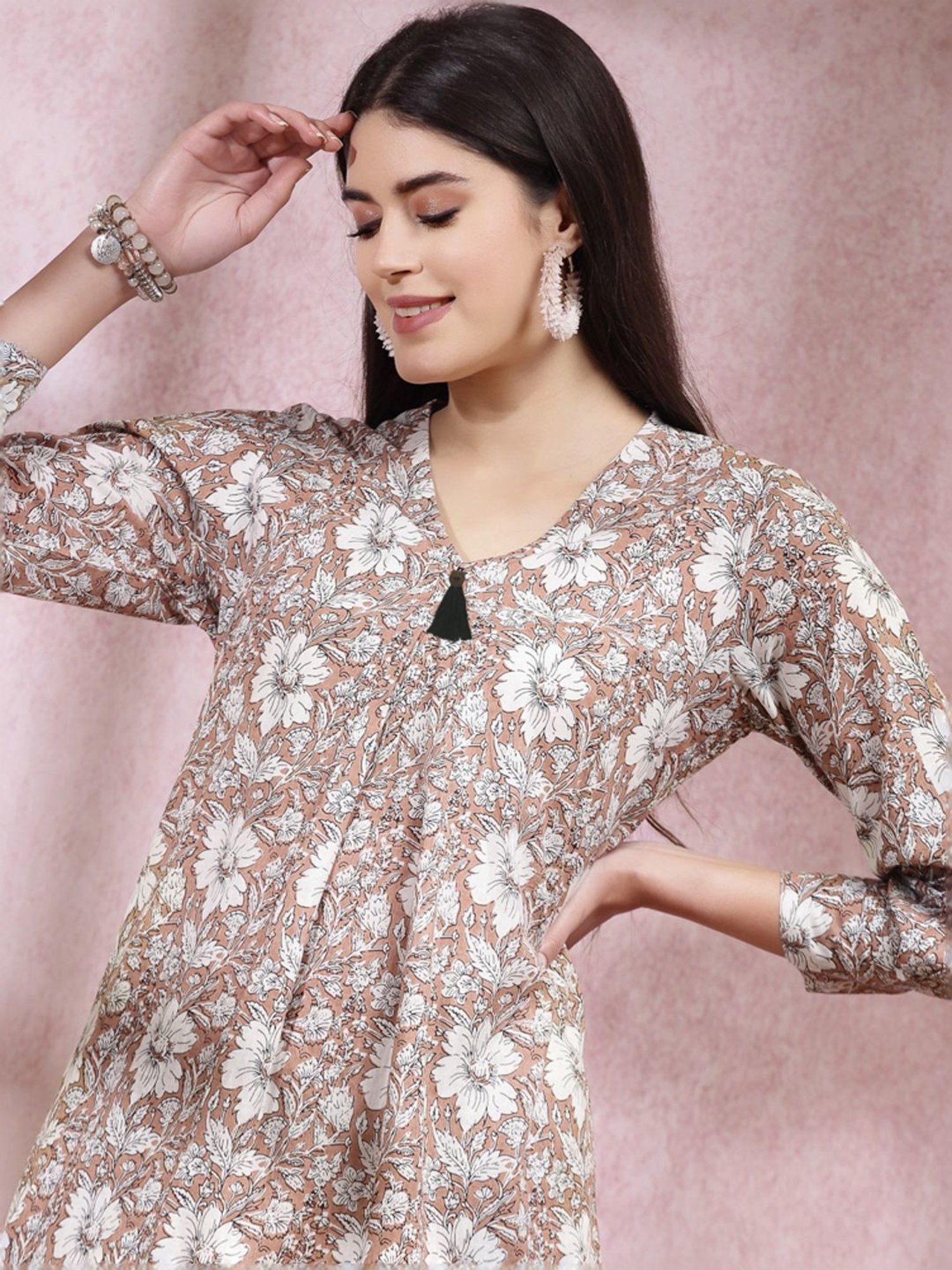 Melon by PlusS Blue Printed Shirt Pant Set