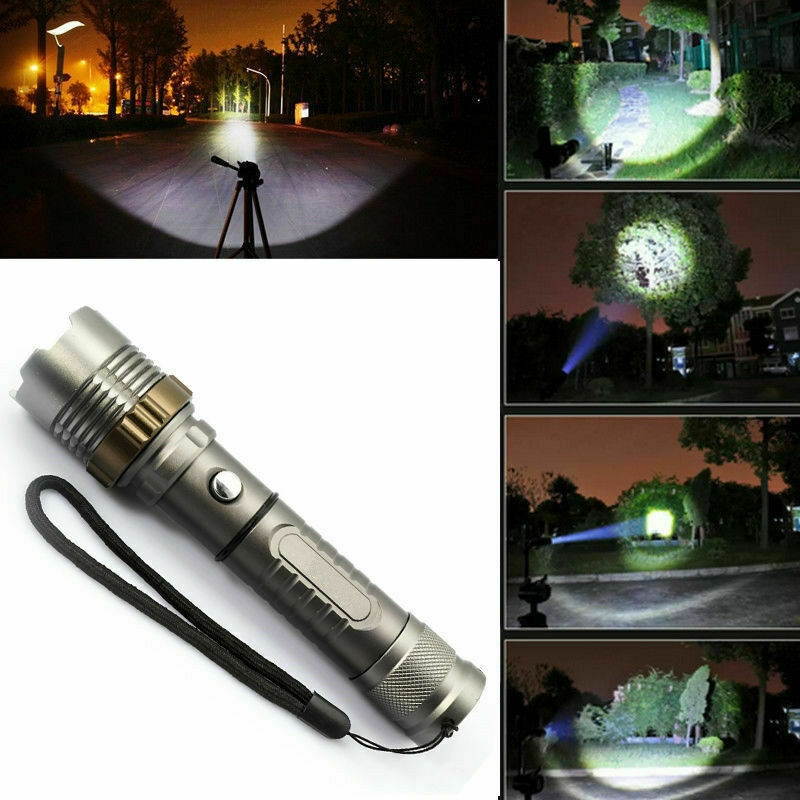 Rechargeable 900000LM Camping LED Flashlight T6 Tactical Police Torch+Batt+Char