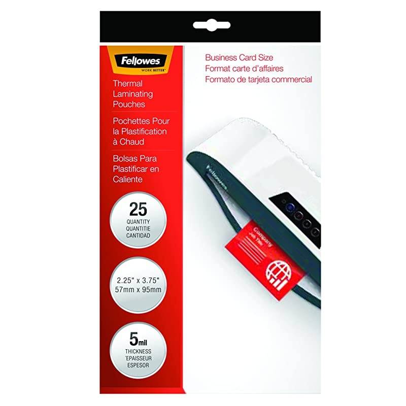 Hot Laminating Pouches, Business Card Size, 5 mil, 25 Pack (52001)