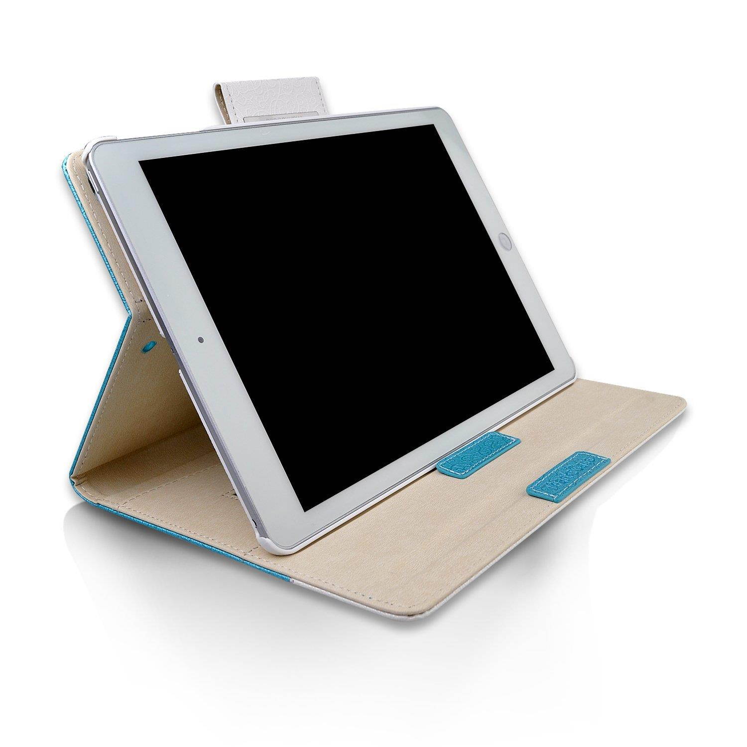 iPad Pro 10.5 Case,Thankscase Rotating Case Cover for iPad Pro 10.5 with Wallet Pocket with Hand Strap with Auto Sleep/Wake for New iPad Pro 10.5 Inch 2017 Release.(Teal Blue)