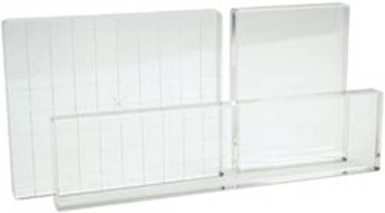 Apple Pie Memories Acrylic Stamp Block Set 3/Pkg-.5" Thick, 4"X5" w/Grid, 3"X4", 2"X8"