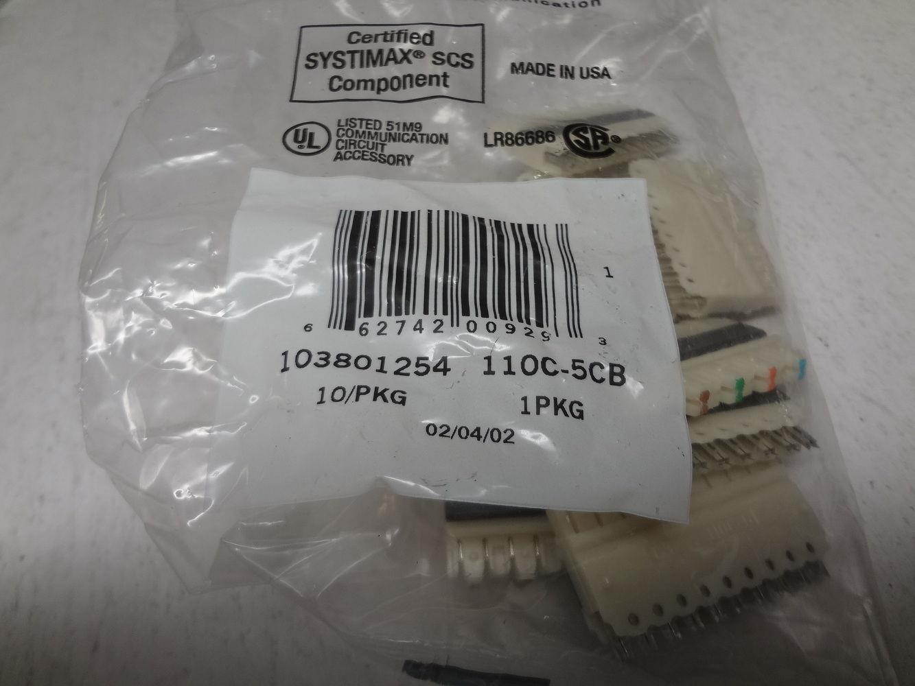 LOT OF 10 Avaya 103801254 110C-5CB Systimax Punch Down Connecting Blocks 100 Pcs