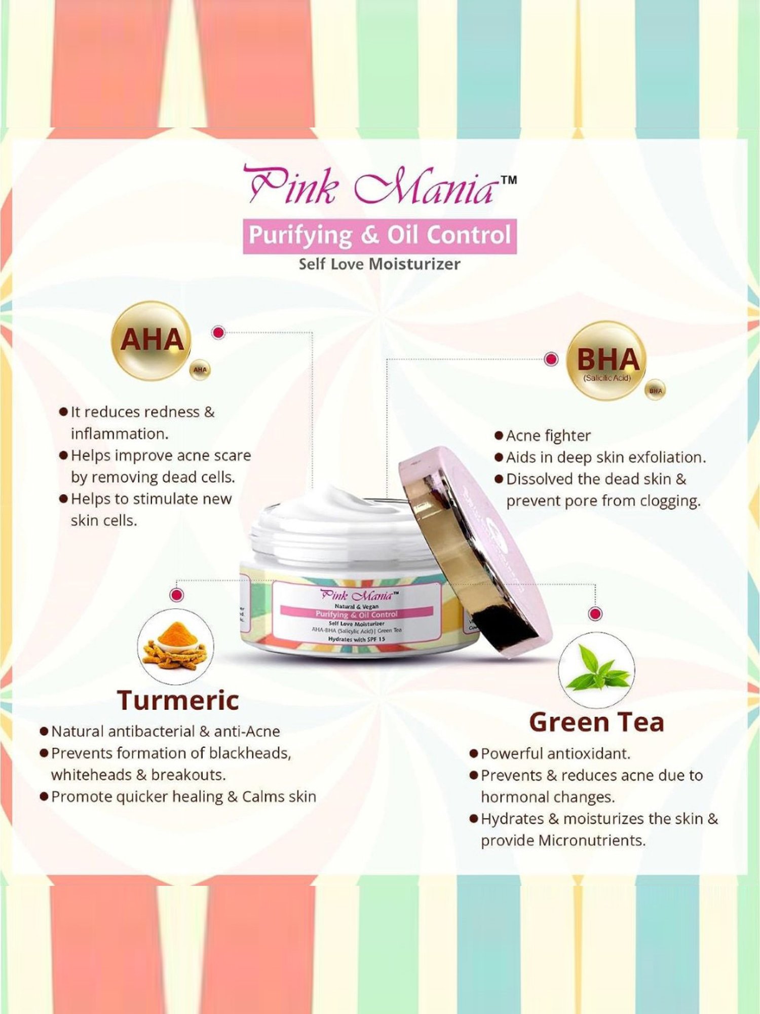 Passion Indulge Pink Mania Purifying & Oil Control Self Love Moisturizer - 50 gm