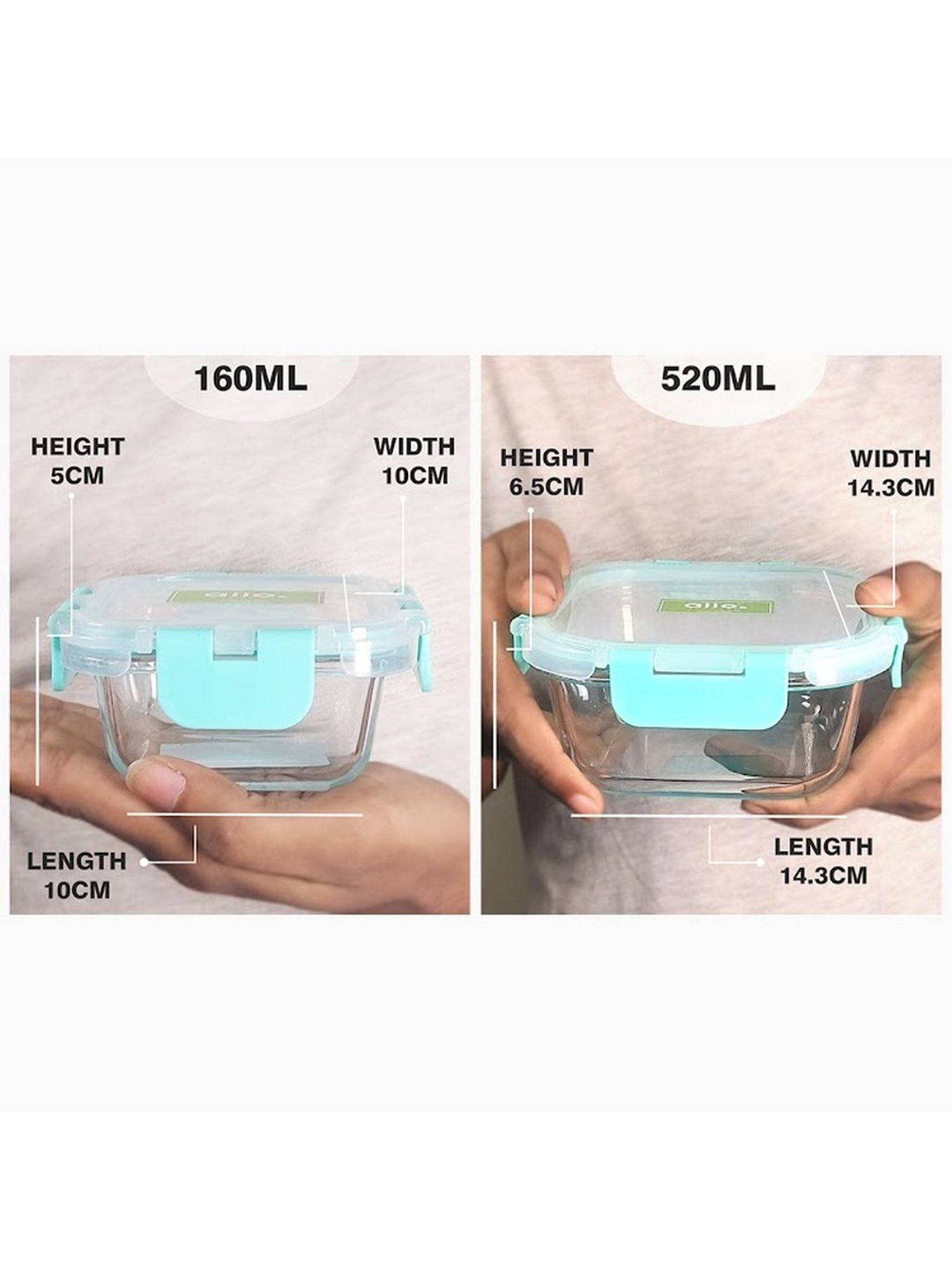 Borosilicate Glass Containers with Lids Microwave Safe Container for Glass Food Storage Containers