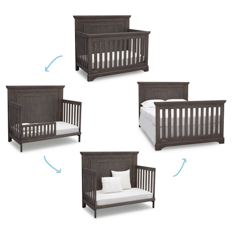 Simmons Kids' Paloma 4-in-1 Convertible Crib, Greenguard Gold Certified - Rustic Gray