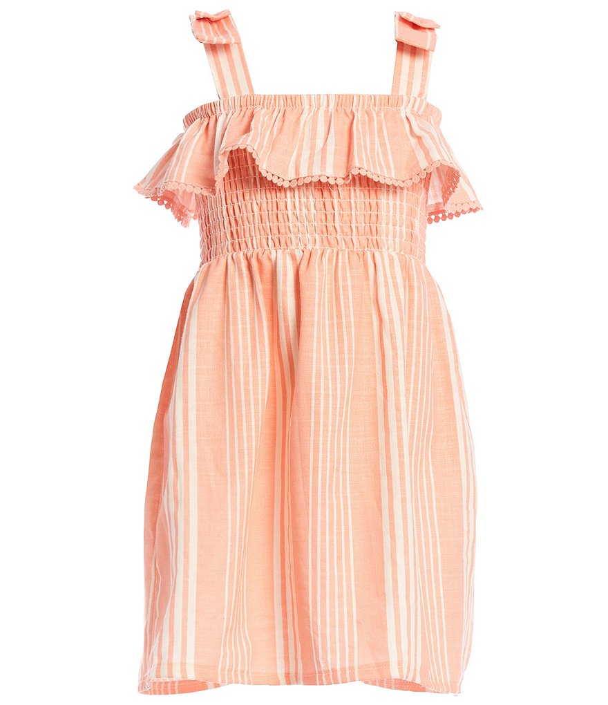 Jessica Simpson Little Girls 2T-6X Bow-Shoulder Stripe Babydoll Dress