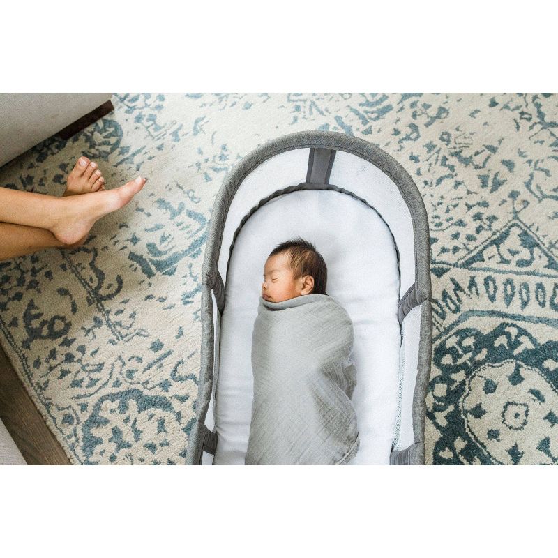 Baby Delight Snuggle Nest Peak - Portable Infant Bassinet - Gray
