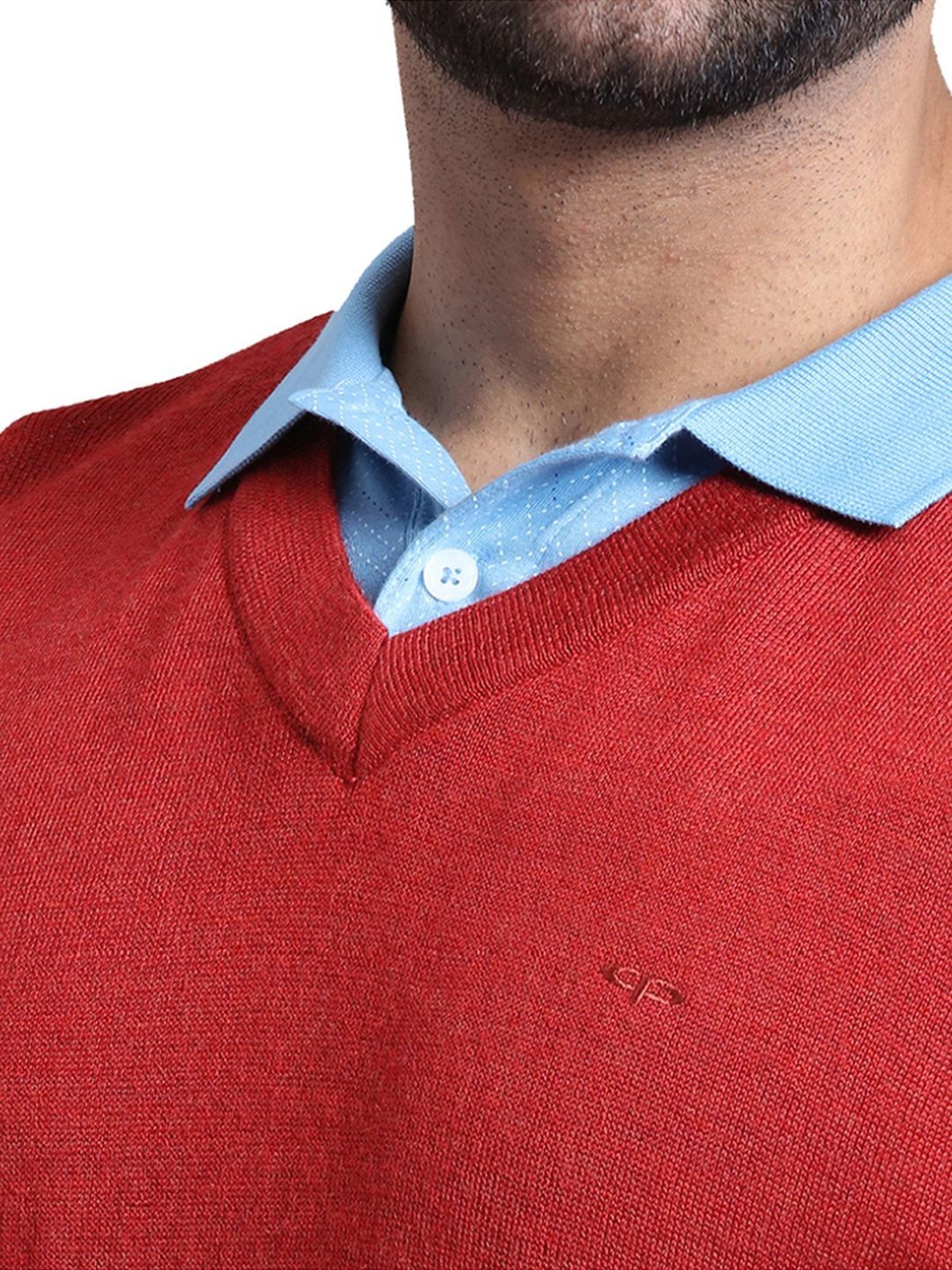 ColorPlus Red Regular Fit Sweater