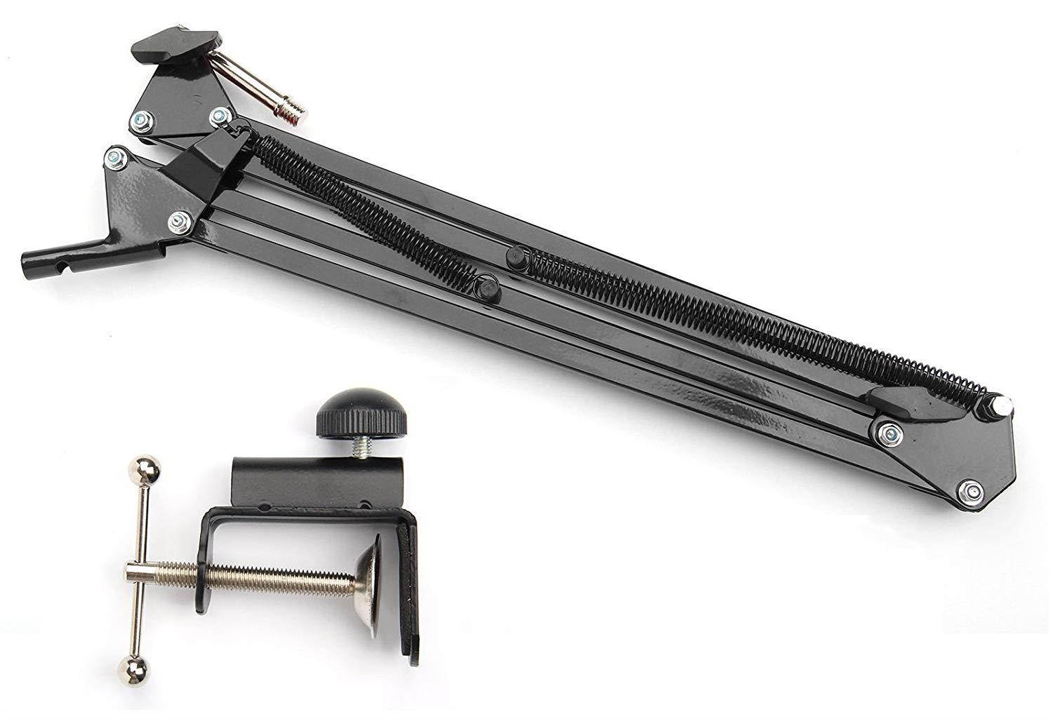 Desk Clamp Mount Suspension Boom Scissor Arm Tripod Stand Holder for Microsoft LifeCam Studio 1080p HD Webcam-Black