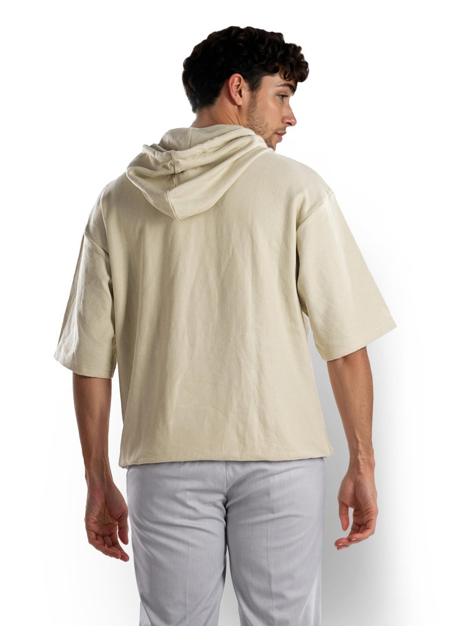 Celio* Light Olive Regular Fit Hooded Sweatshirt