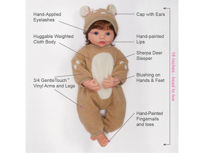 Paradise Galleries Reborn Toddler Girl - Dearly Loved, 19 inch Realistic Doll in GentleTouch Vinyl & Weighted Body, 5-Piece Gift Set