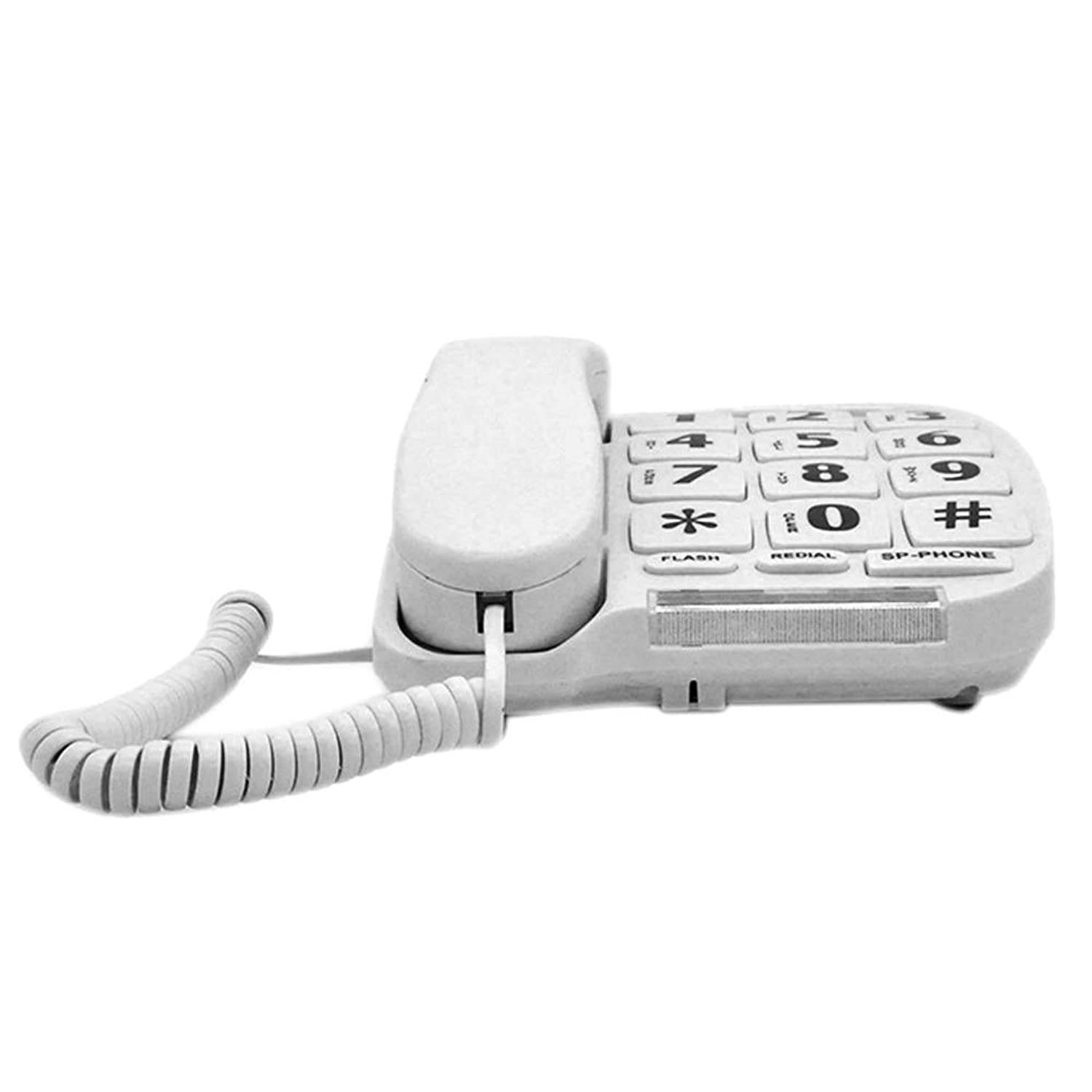 JeKaVis JF11W Big Button Corded Phone for Elderly Amplified Phones for Hearing Impaired Seniors with Loud Handsfree Speakerphone
