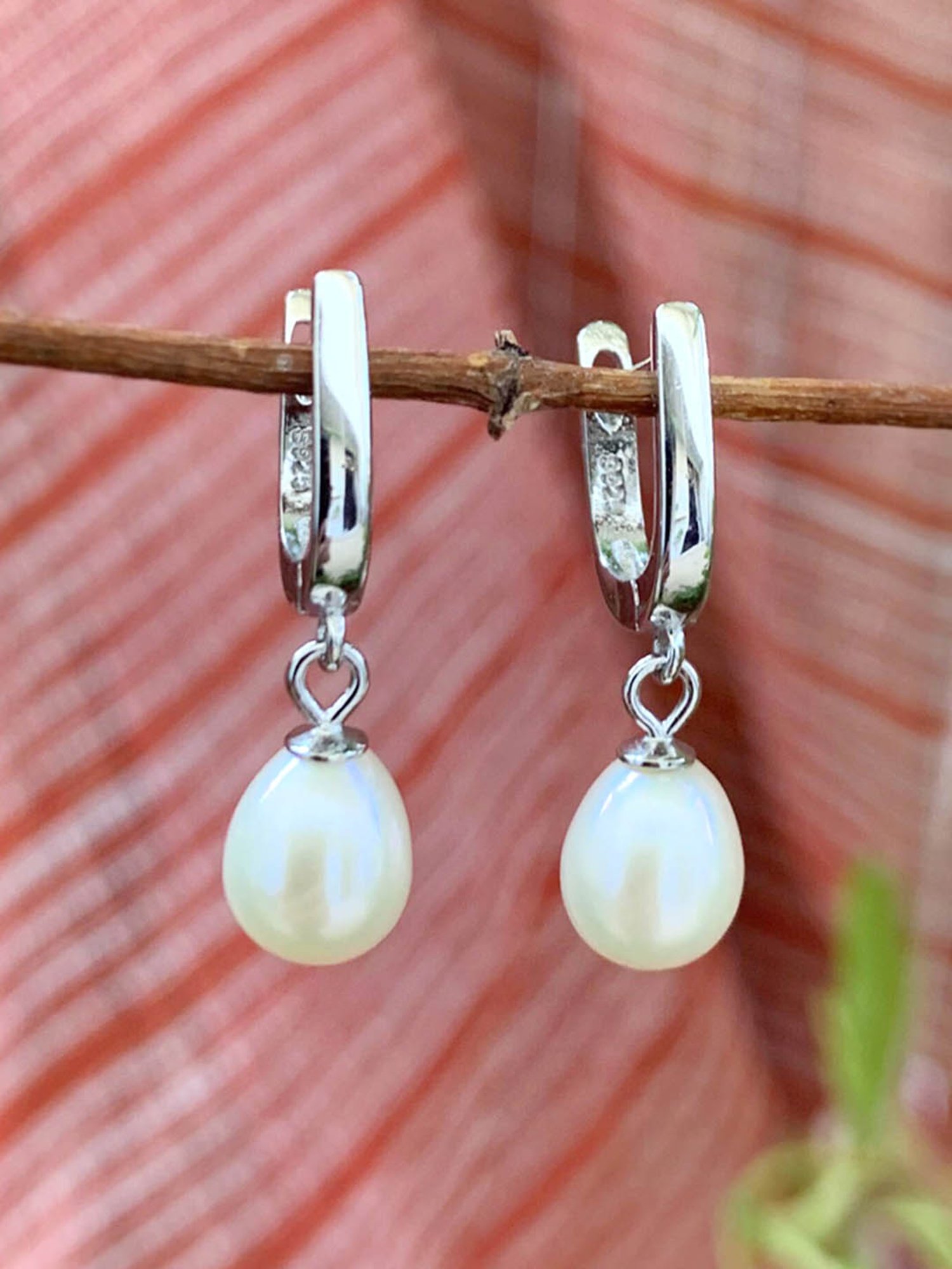 Ornate Jewels 92.5 Sterling Silver Pearl Earrings for Women
