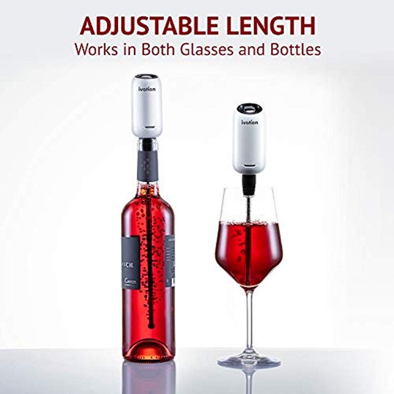 Ivation Electric Wine Bottle Aerator - Extendable Wine & Spirit Aerator for Full Bottle or Individual Glass