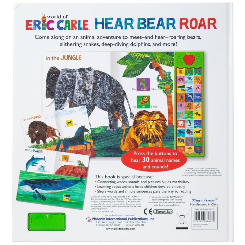 World of Eric Carle, Hear Bear Roar 30 Animal Sound Board Book
