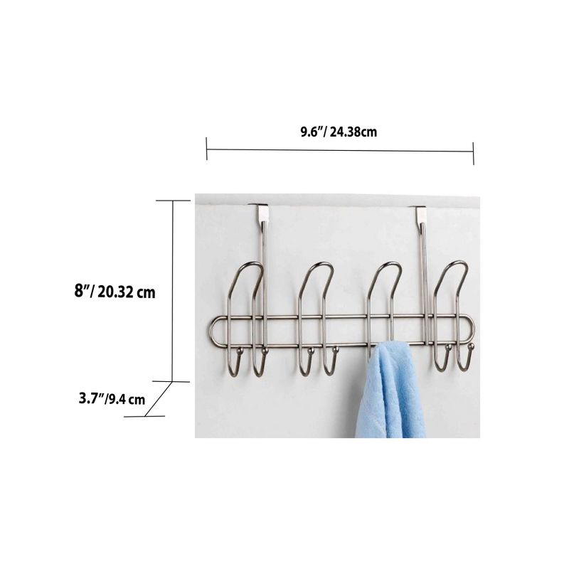 Home Basics Over the Door Metal Closet Rod, Silver