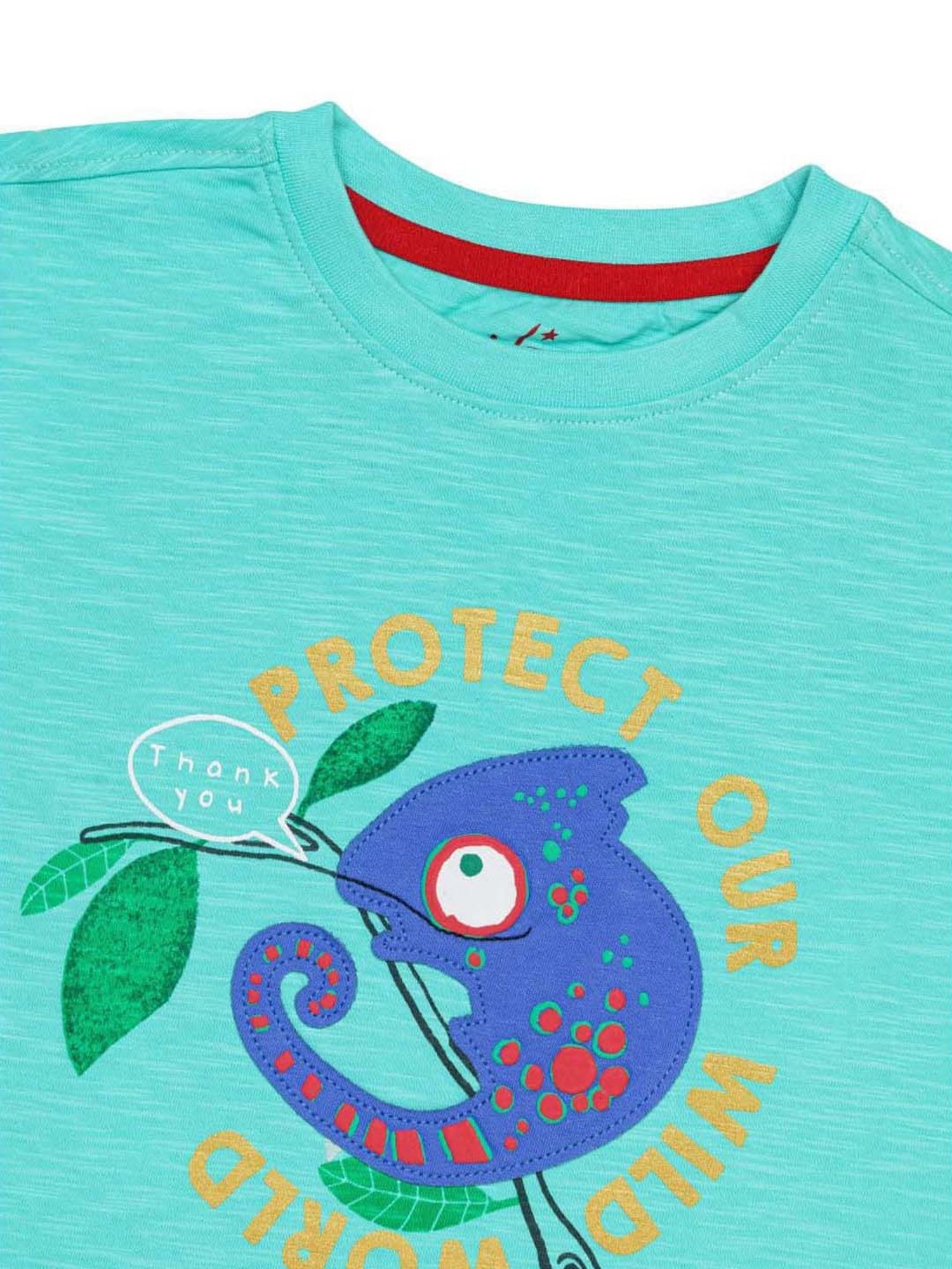 H by Hamleys Kids Sky Blue Cotton Printed T-Shirt