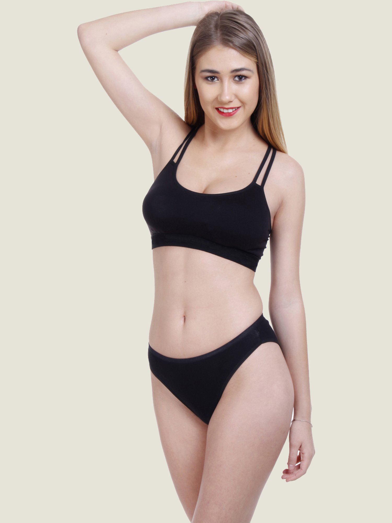 AROUSY Black Cotton Hipster Panties - Pack Of 6